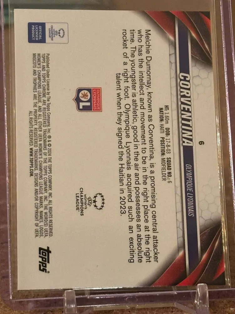 Corventina 2023-24 Topps Chrome Pulsar Refractor RC #6 Lyon Haiti