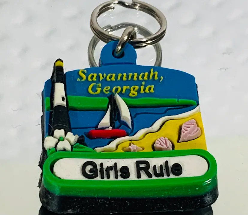 Soft Plastic Key Chain Savannah Georgia “Girls Rule”