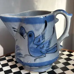 Vintage Tonala Blue Bird Pitcher