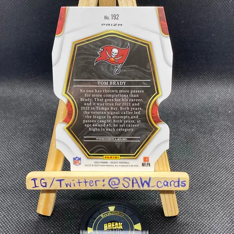 Tom Brady 2022 Select Silver Premier Die-Cut Tampa Bay Buccaneers