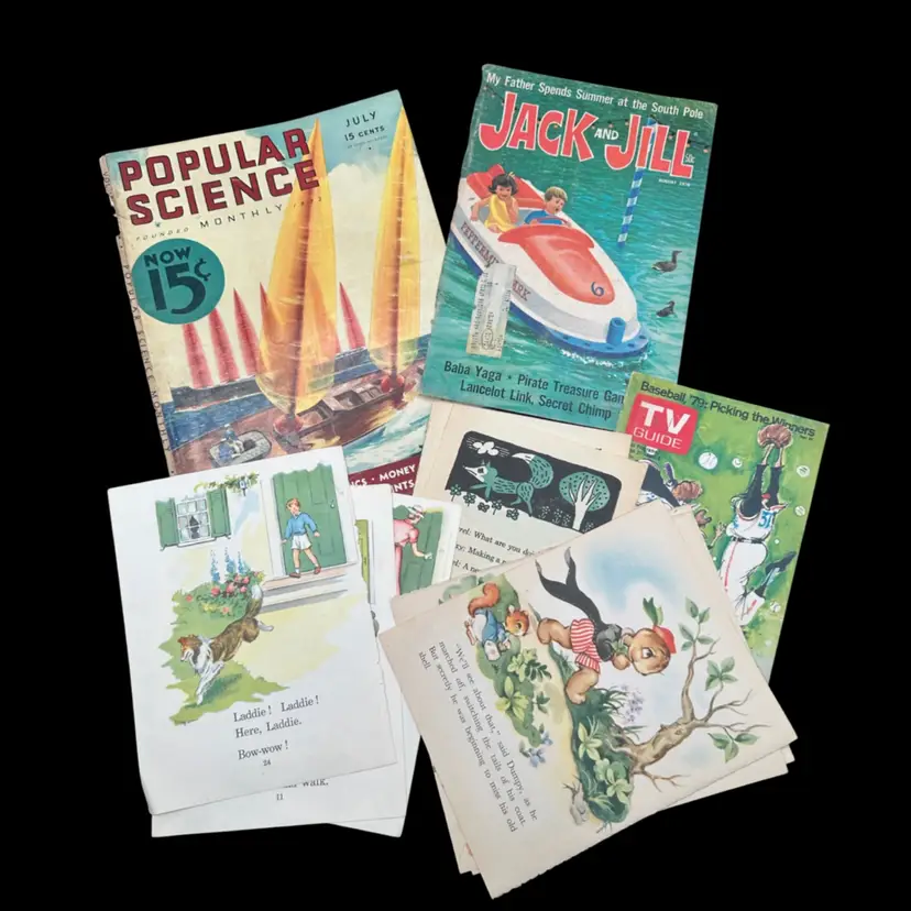 “In Vintage Color” Illustrated Crafty Ephemera Lot