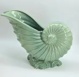 Large Ceramic Vintage Nautilus Shell Planter