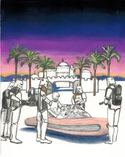 Obi and Luke Entering the City of Casablanca