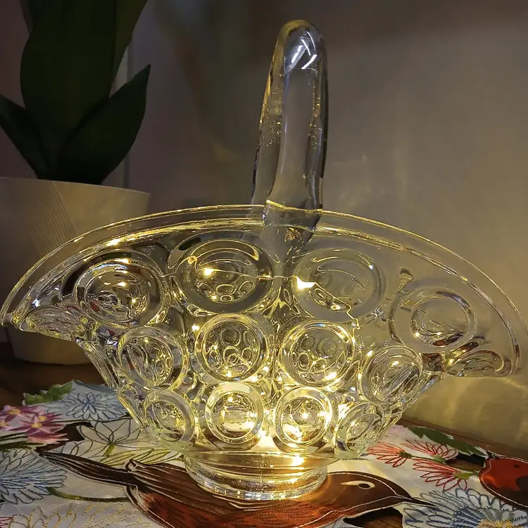 Thousand Eye Pattern  Glass Basket