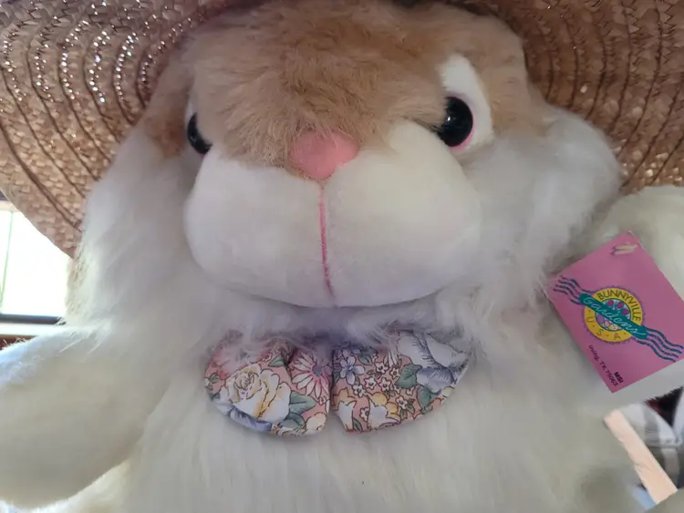 Vintage Easter Bunny with Straw Hat (Large) c.1995