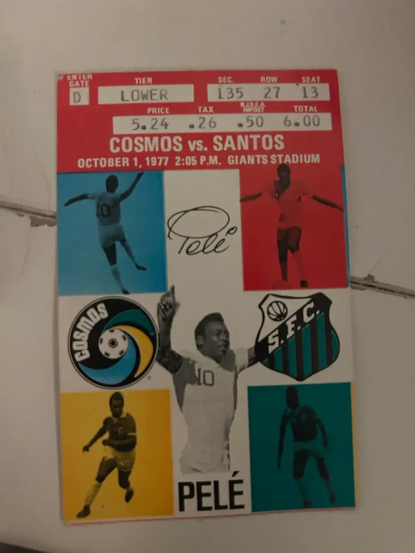 Pele’s Last Game Ticket