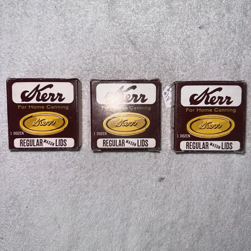 New Old Stock Vintage  Kerr Canning Lid Regular Mouth Mason Jar Set of 3 Boxes