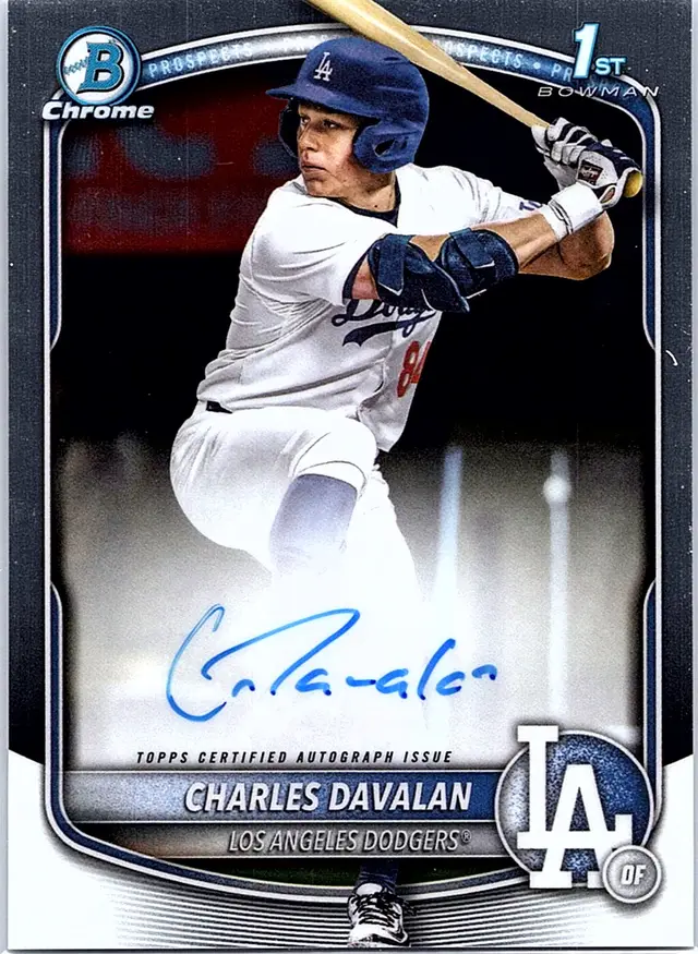 2025 Bowman Draft Charles Davalan #CPA-CD Chrome Prospect Autographs Dodgers