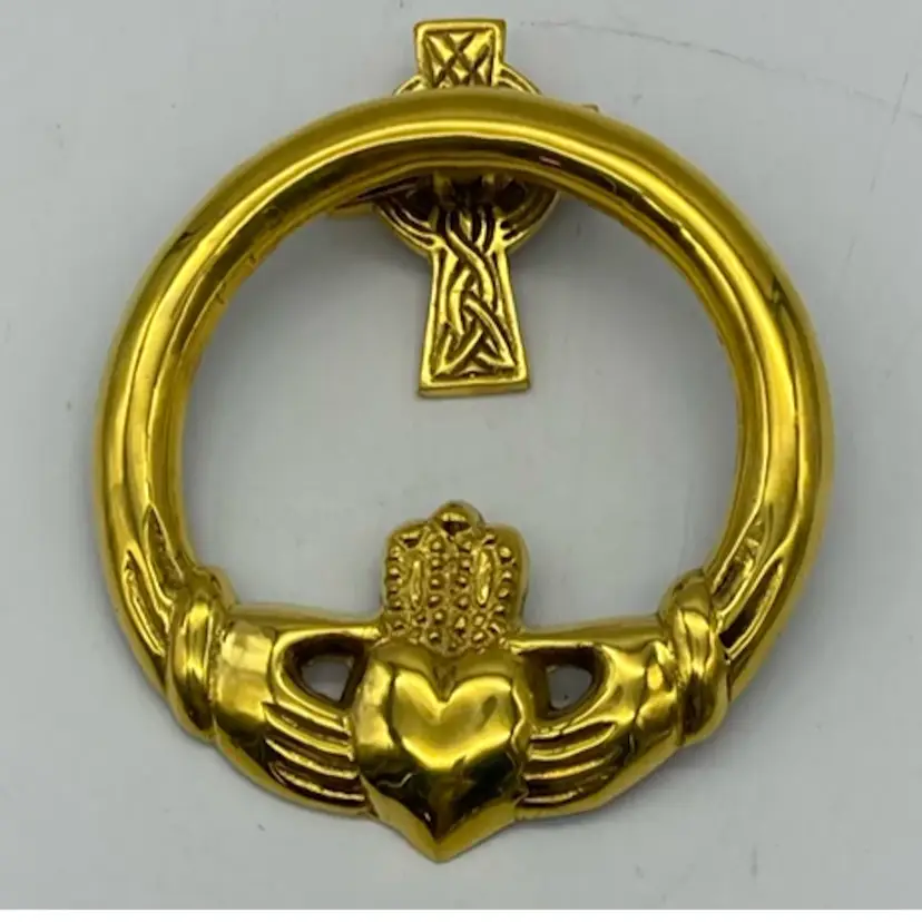Irish Claddagh Door Knocker in Brass 5.5” x 4.25"