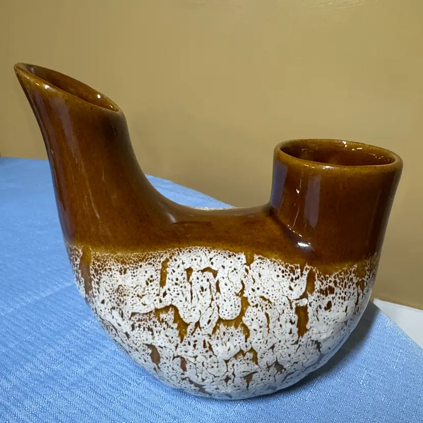 Pigeon Forge Pottery double-neck "wedding" vase Lava Crater Glaze