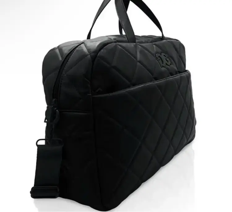 Gilda Paris Weekender Black Quilted Duffle Bag Large Zip
