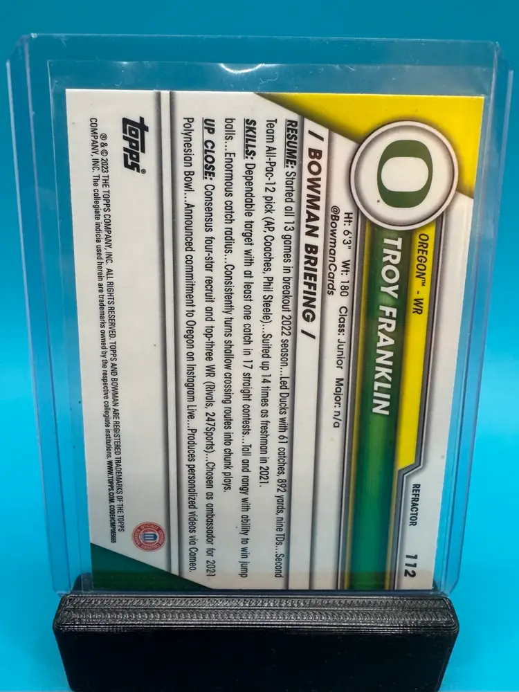 Troy Franklin 1st Bowman Chrome U Refractor Denver Broncos