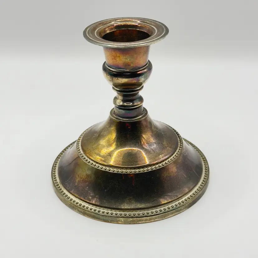 Vintage 1950’s Silver-Plated Candle Holder, Elegant Home Decor Accent, By Godinger, Made in USA