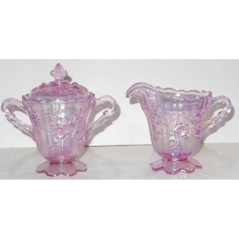 Fenton for QVC, 2003, RARE Rosemilk Opalescent, Sugar & Creamer Set