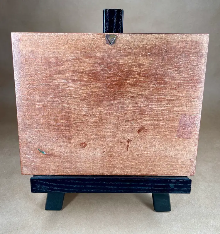 Inlaid Wood Wall Hanging Decor Marquetry Shades of Brown Italian Landscape