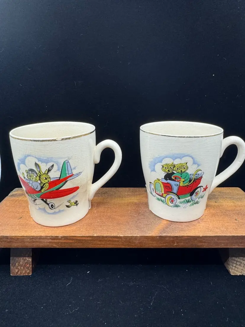 Set Of Keele Street Pottery Children’s Cups, England, 3.25”, As Is
