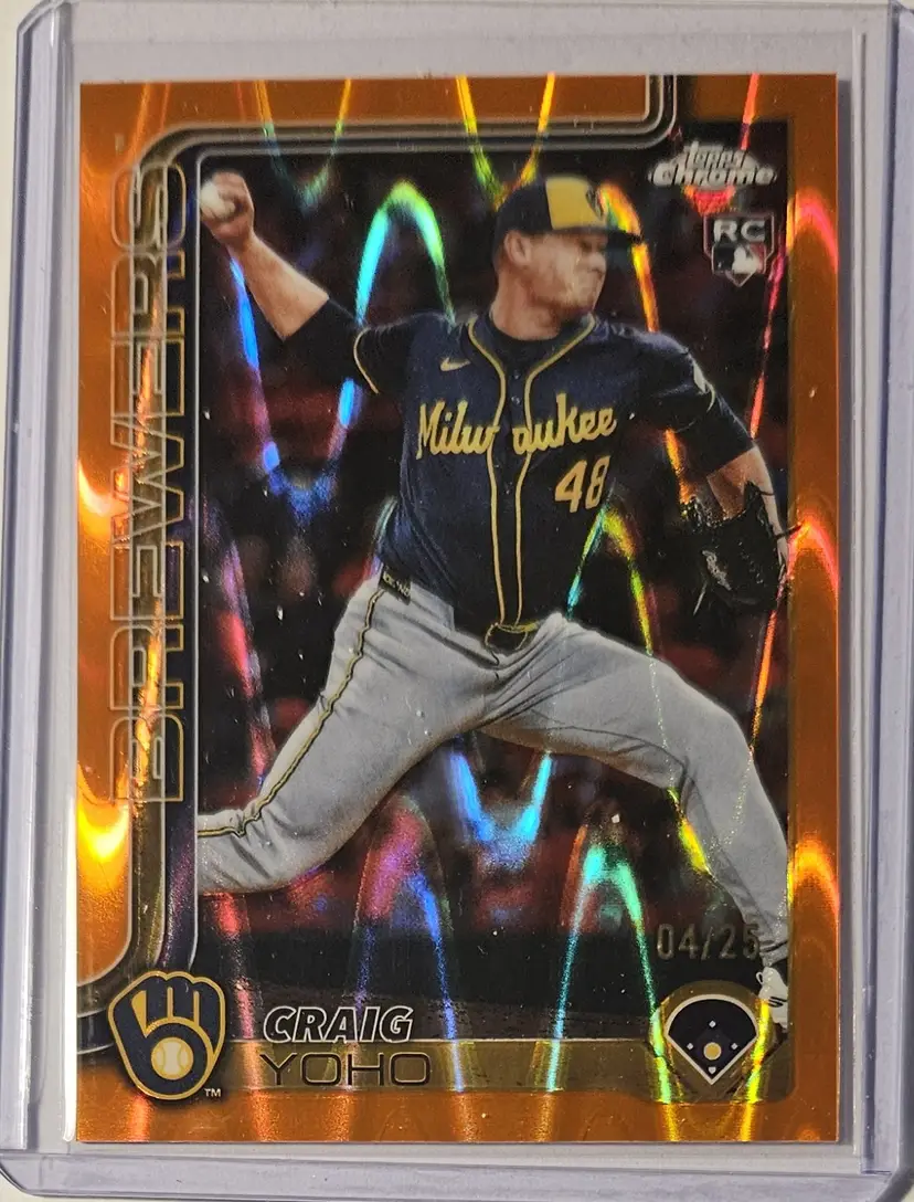 2025 Topps Chrome Update Orange Raywave Craig Yoho RC 04/25