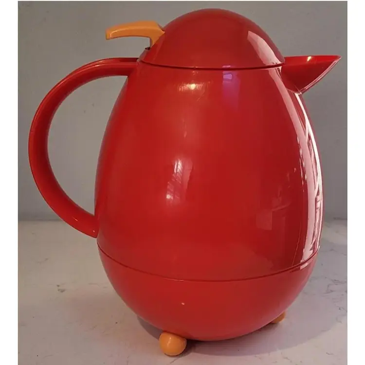 Hans Slany Design, Red Insulated Thermos Carafe Jug/Flask by Leifheit Vintage