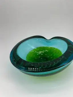 VINTAGE MURANO GLASS BULLICANTE ART GLASS DISH