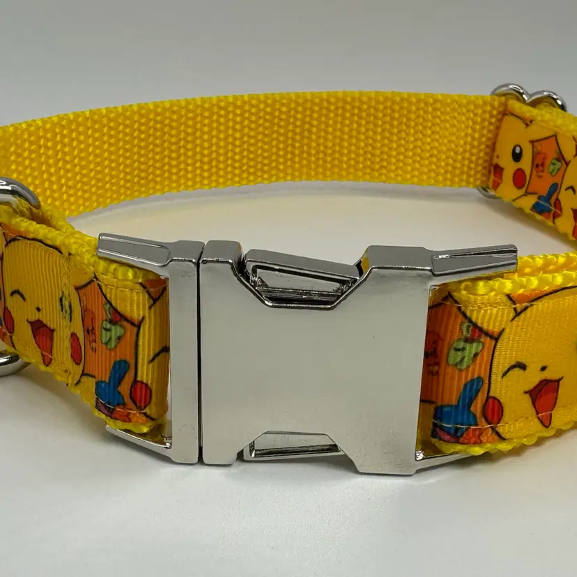 Dog Collar Pokemon Game Large Handmade Heavy Duty W/ Metal Buckle