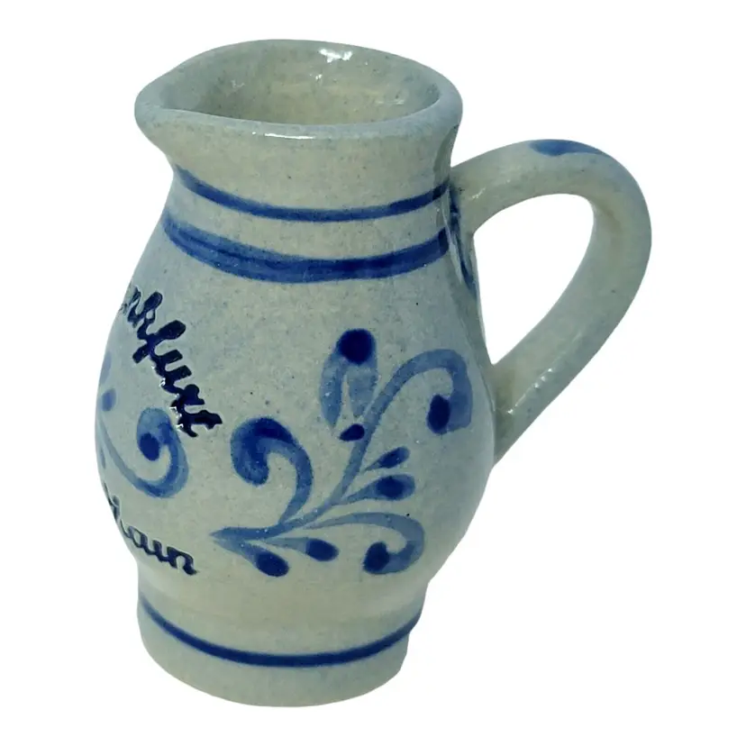 Vintage Mini Salt Glazed Pitcher mini Frankfurt Am Main 2.5" Tall