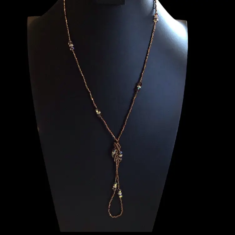 Vintage Seed & Crystal Necklace