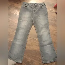 L.A. Blues Boot Cut Jeans Medium Wash Distressed Size 14.