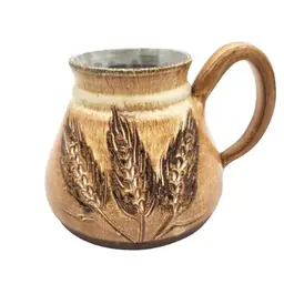 Studio Art Potter Travel Mug Impressed Wheat Pattern