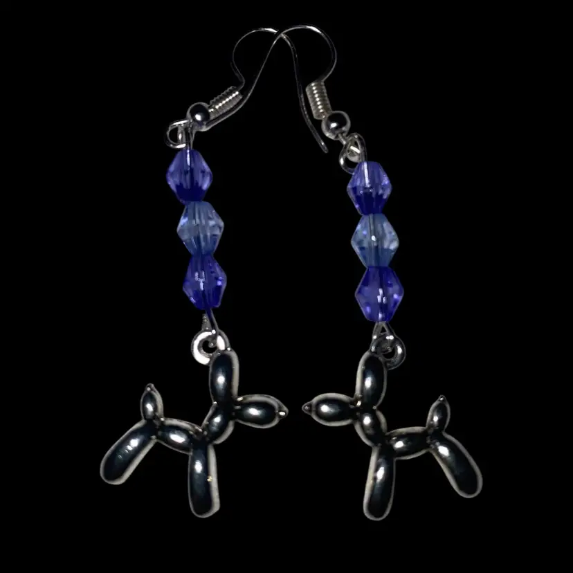 #01- Fun Balloon Dog Earrings, Made With Love, By Me!