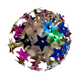 Vintage Small Handmade Star Push Pin Christmas Holiday Ornament Rainbow 1.75”