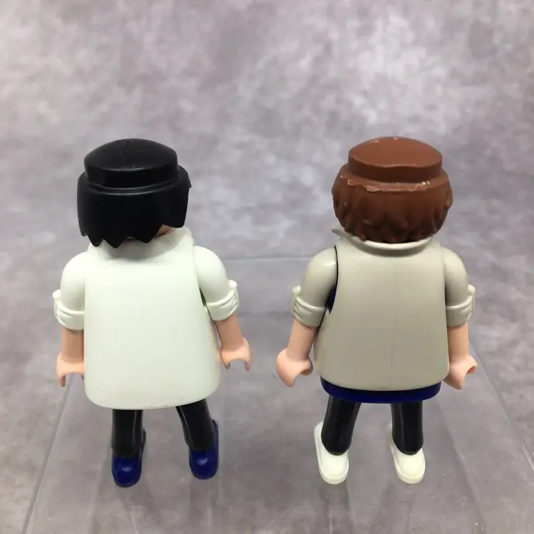 2 Playmobil Male Figures w/ Rolled Up Sleeve Jacket/Blazers