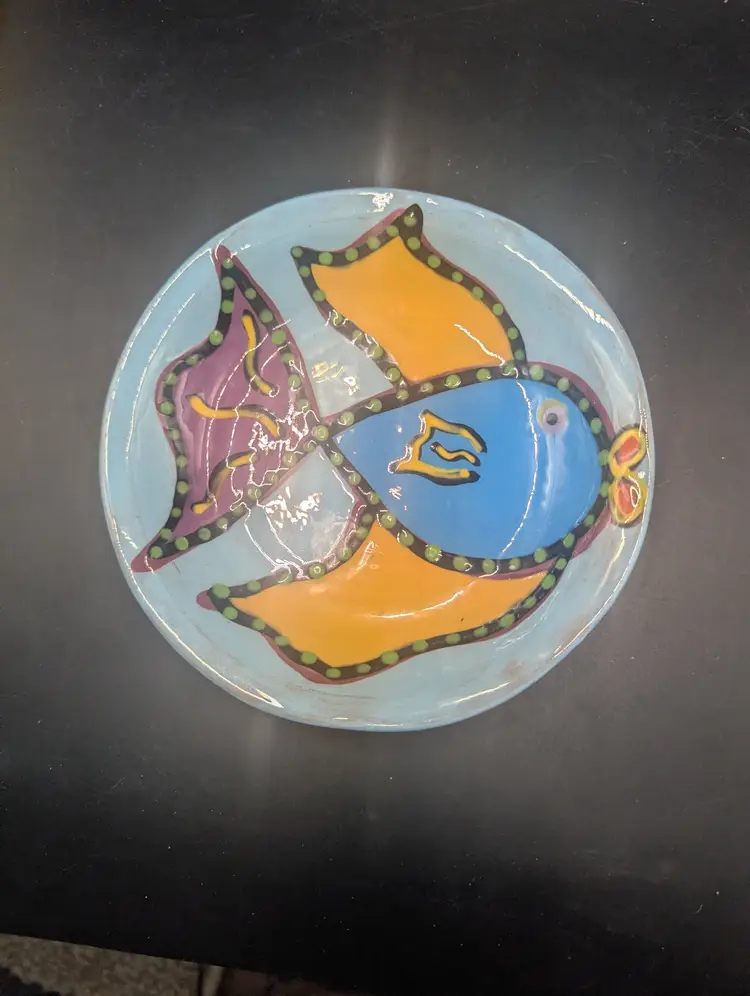 Vintage Lynda Feman Studio Art Pottery Bowl Or Trinket Dish made in New Mexico.