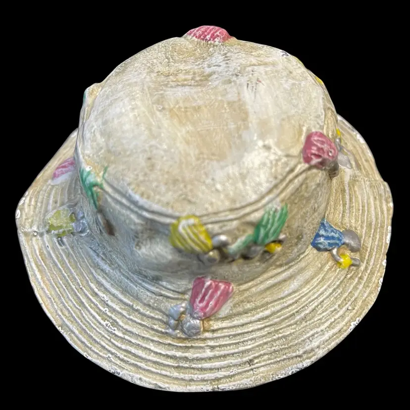Vintage Cast Iron Bucket Hat Fishing Lure Paper Weight