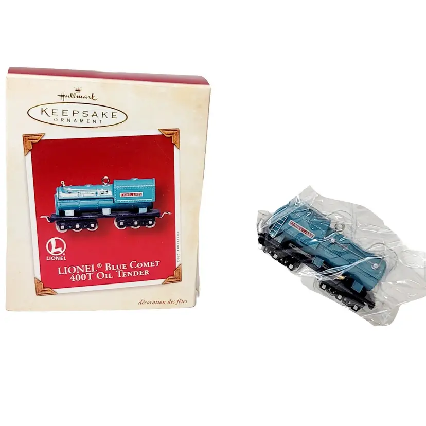 2002 Hallmark Keepsake Christmas Ornament Lionel Blue Comet 400T Oil Train