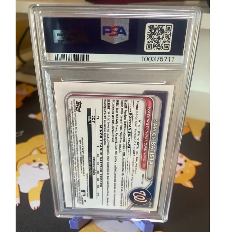 2024 Bowman Chrome - Washington Nationals - Carlos Batista PSA Gem Mint 10 /499