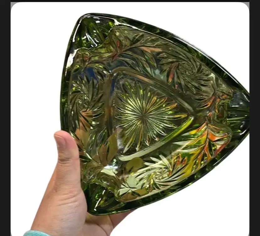 Vintage Hazel Atlas  Green Ashtray