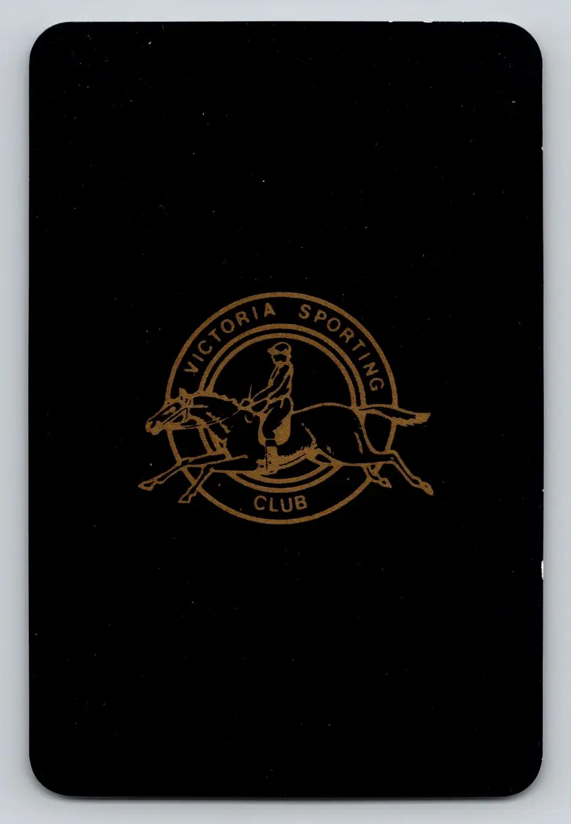 Trade Card Navy Blue Victoria Sporting Club Swap Card Four of Spades Playing Card, Horse Equestrian - 441