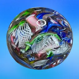 Colorful Murano Art Glass Scramble Paperweight