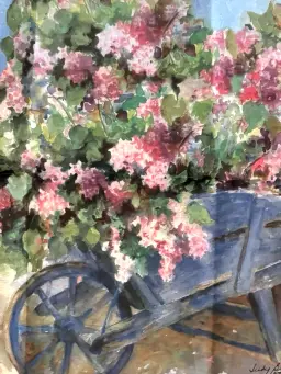 Vtg NEW Signed Toland House Large Flag Lilac Harvest Flowers USA 36" x 24"