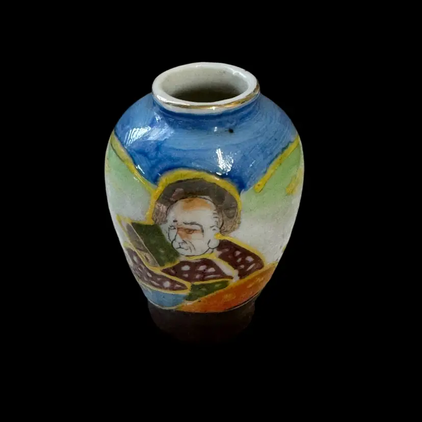 A miniature hand-painted porcelain vase from Occupied Japan.