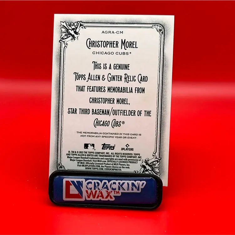 Christopher Morel 2023 Topps Allen & Ginter RC Relic Card Chicago Cubs