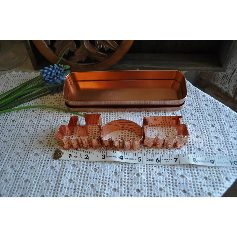 Copper Choo Choo Train Cookie Cutters in Tin