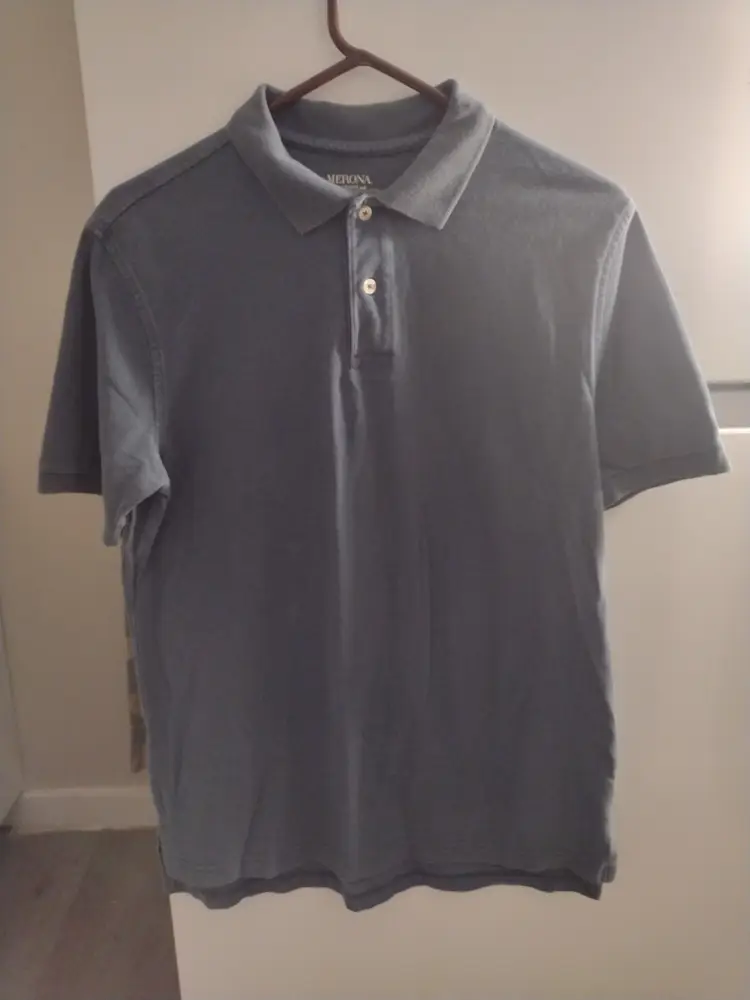 Merona Blue Polo Shirt Classic Design Size M.