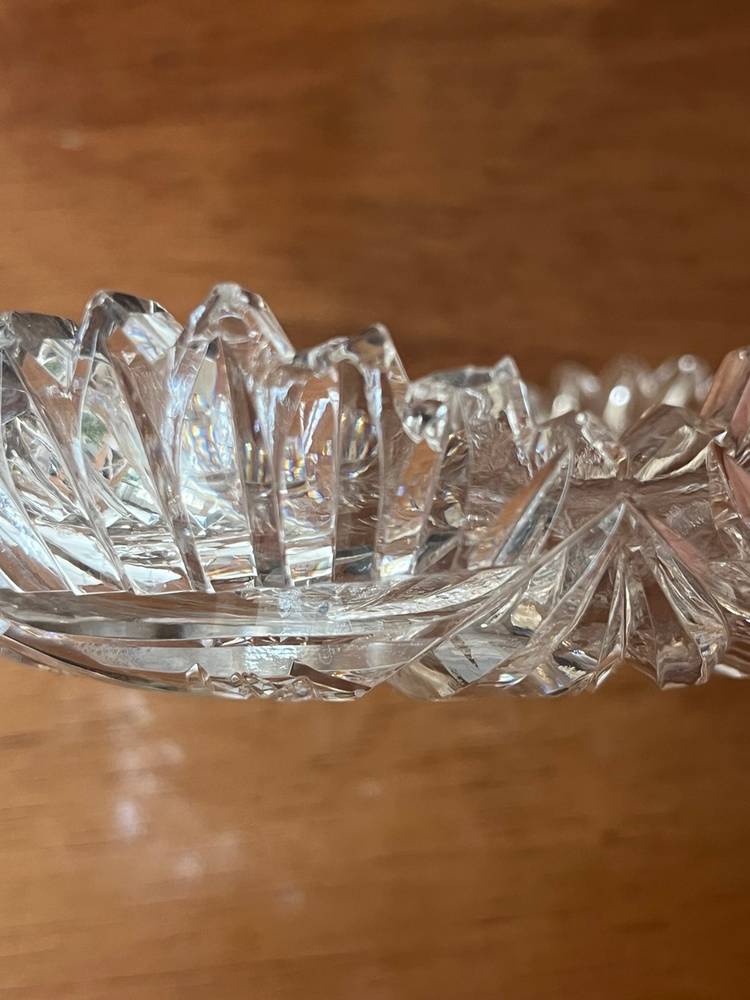 6" Nappy American Brilliant Period Cut glass Bowl Quaker City