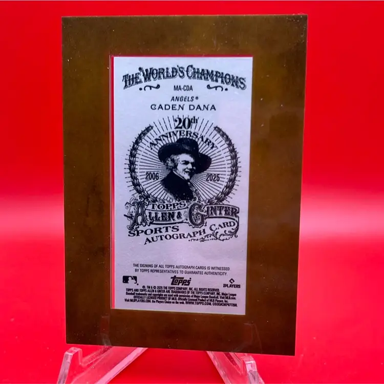 Caden Dana 2025 Topps Allen & Ginter RC Mini Framed Auto Angels
