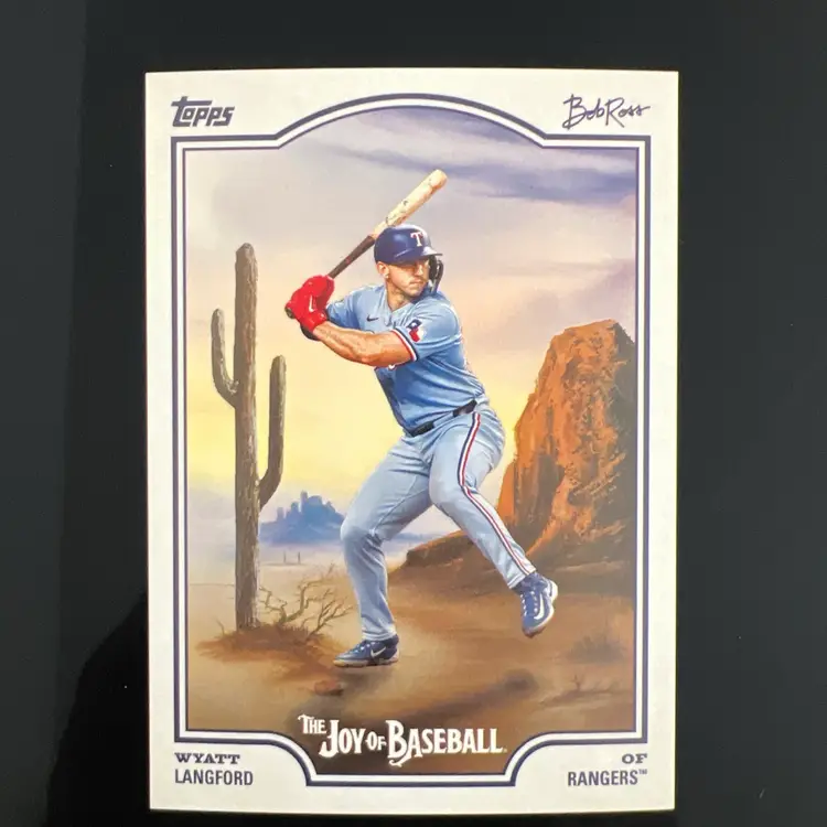 2025 Topps Bob Ross the Joy of Baseball Wyatt Langford Beauty Is Everywhere Image Variation Texas Rangers