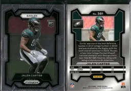 Jalen Carter Rookie Lot of 15 Football Cards Philadelphia Eagles CC25