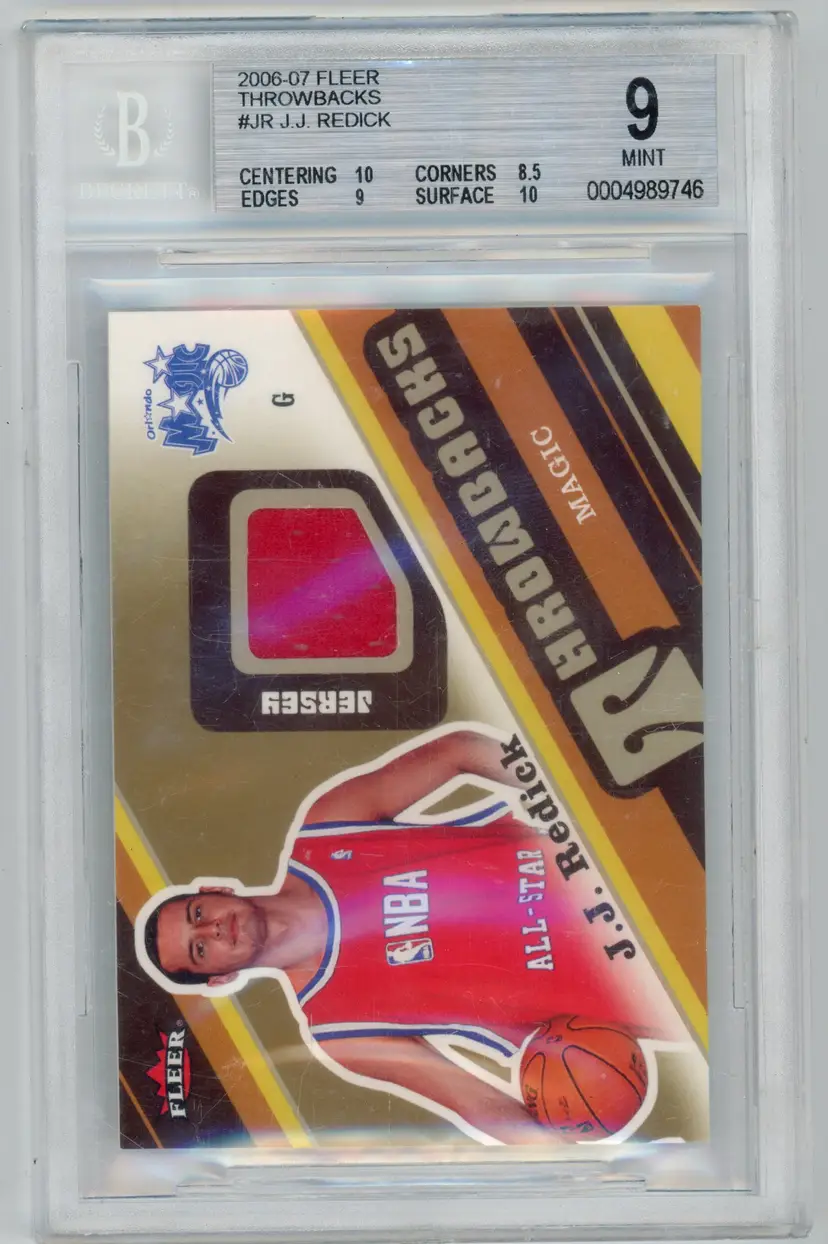 2006-07 Fleer JJ REDICK RC Rookie Throwbacks Relic #JR MAGIC BGS 9 MINT
