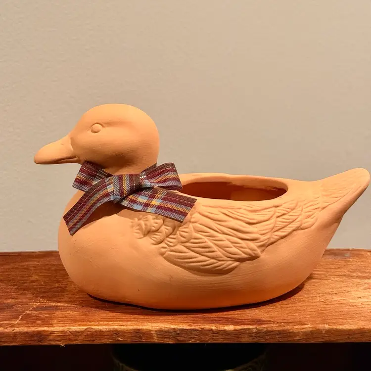 Terracotta Duck Planter / Decor