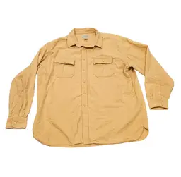 L.L. Bean Vintage Shirt Men XXL Yellow Chamois Cloth Button Up Long Sleeve